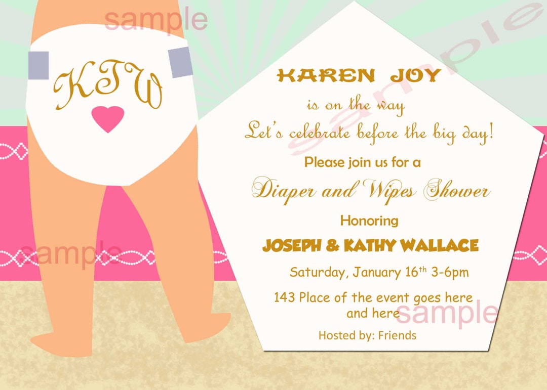 Diapers and Wipes Baby Shower Invitation. Diaper Baby Shower Invitation