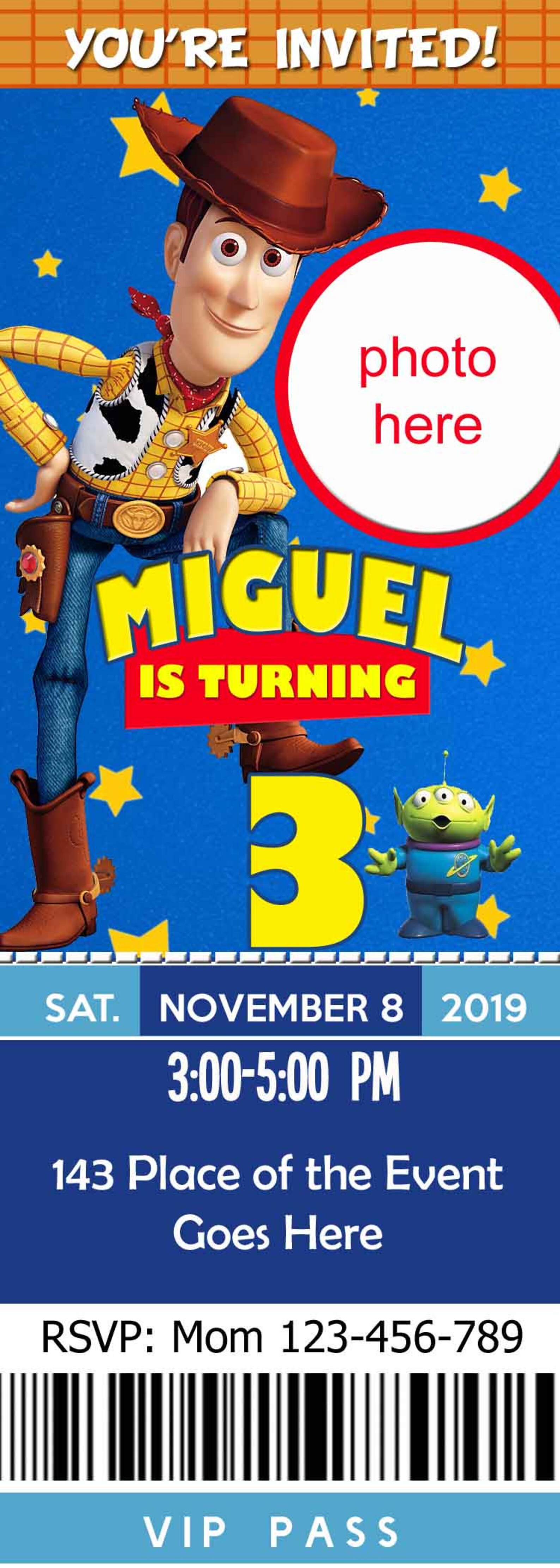 toy story invitations online