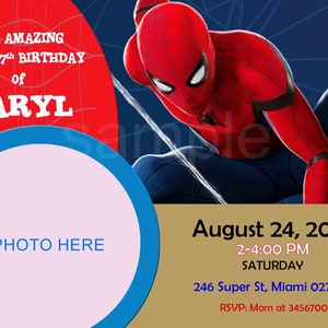 Invitation De Spiderman Invitation Anniversaire Spiderman Etsy Invitation De Spiderman Invitation Anniversaire Spiderman Etsy