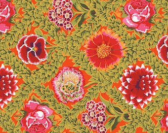 Lattice flower in circus by Kaffe Fassett for the Kaffe Fassett Collective. Not your grandmother's gingham! 100% cotton, FREE SHIPPING