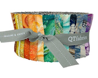 Vibrant 2 1/2" strips of Fusions II from QTfabrics have motion & color to make any project come alive. So many possibilities! FREE SHIPPING.