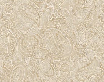 Wide back Paisley Jane latte  backing fabric from Blank Quilting. 108" wide 100% cotton. Free Shipping.