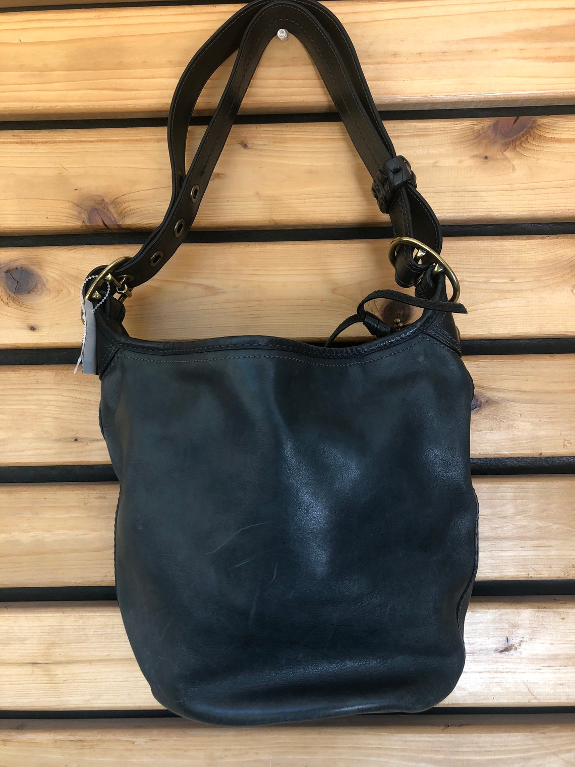 Dark Green Coach Bag with Colorful Inside Etsy