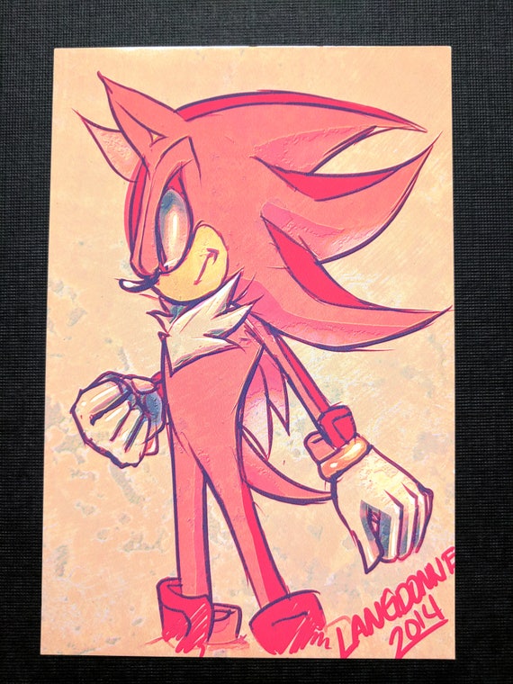 Shadow the Hedgehog Fan Art Print Anime Print Sonic Art 