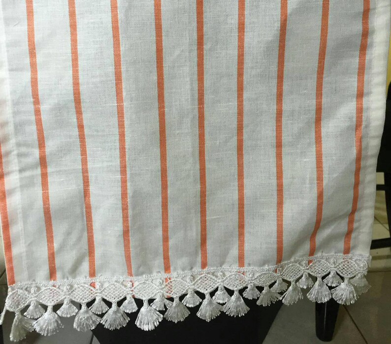 Linen Fall Table Runners Orange Striped Image 0