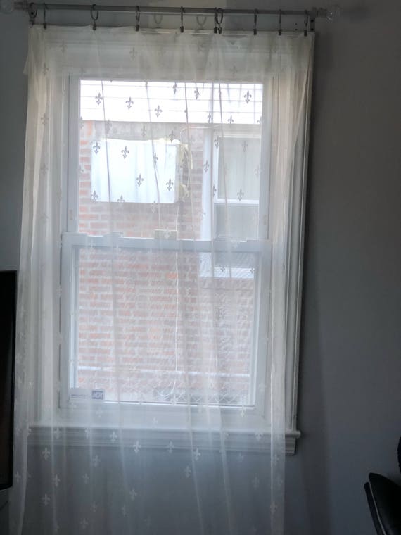 White Sheer Curtains Sheer Curtain Panels White Sheer Etsy