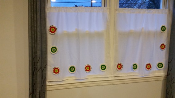 Kitchen Cafe Curtains Cafe Curtains White Ivory Crochet Etsy