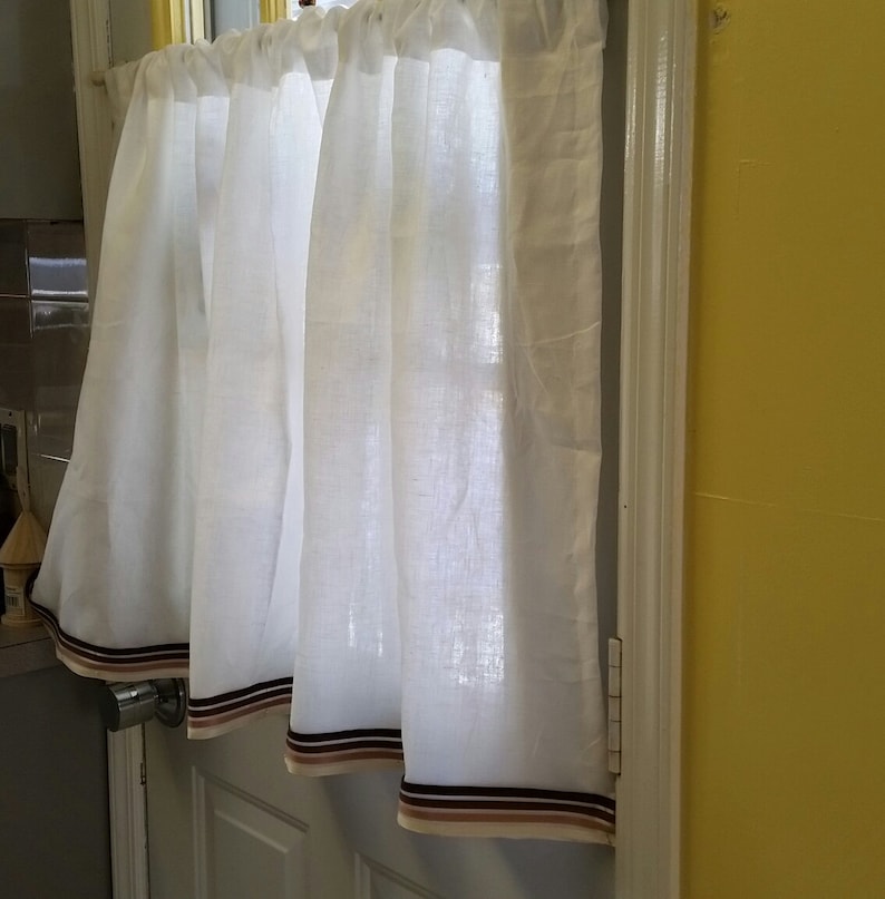Irish Handkerchief Linen Cafe Curtains Lace Light Weight Kitchen Irish Handkerchief Linen Cafe Curtains, Linen Cafe Curtains