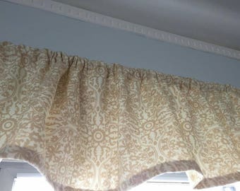 Valance, Valance de fenêtre, Valence de cuisine, Fenêtre de lin Valance, Valence beige, Rideaux de cuisine, Rideaux de café.