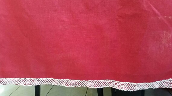 Kitchen Curtains Cafe Curtains Red Curtains Window Etsy
