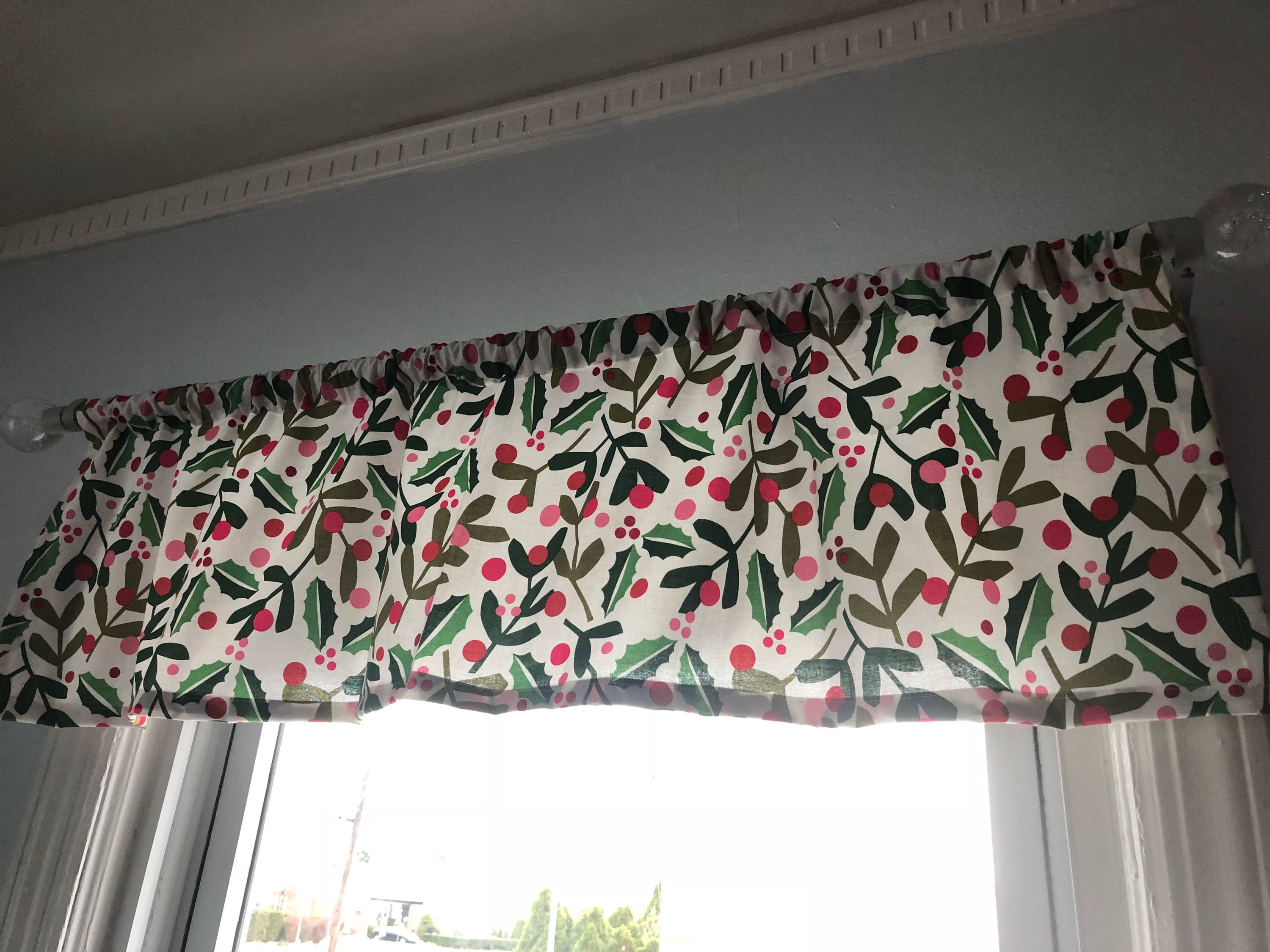 Window Valances Holiday Home Decor Kitchen Curtains Etsy