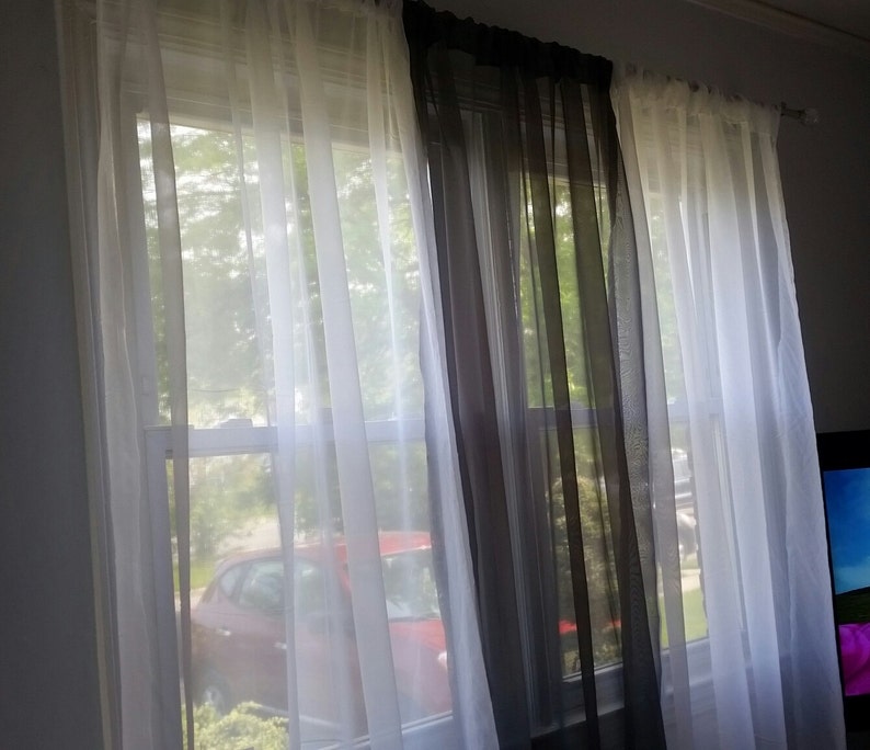 Black /& White Sheer Curtains Sheer Curtains Window Curtains. Sheer Curtains Black Sheer curtains White Sheer Curtains