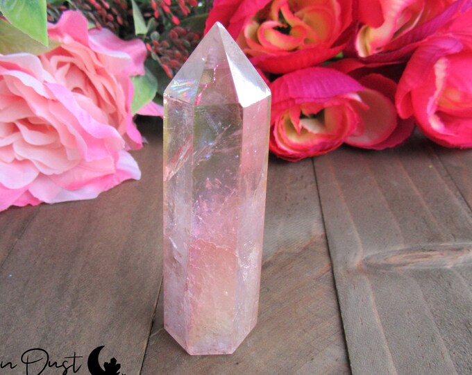 Pink Aura Quartz Aura Quartz Crystal Aura Tower Clear Etsy