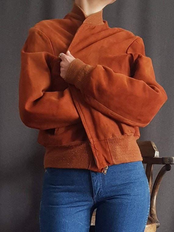 Rusty suede vintage bombers jacket