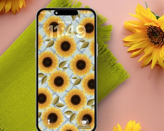 Sunflower iPhone Wallpaper | Lock & Home Screen Sunflower Nature Wallpaper | Sunflower | Floral | Sunflower Illustration