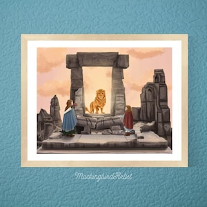 Aslan Resurrection Art Print: Narnia Inspired Christian Easter Decor