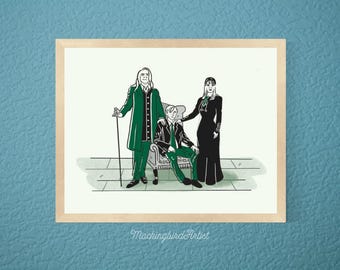 Wizard Family Art Print: Dark Fantasy Home Decor