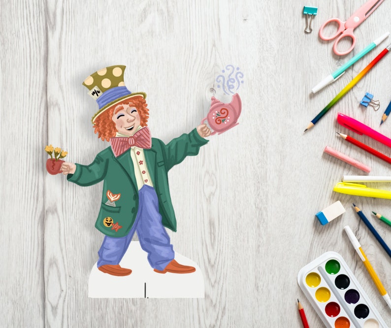 Mad Hatter Papercraft Toy: Alice in Wonderland Printable (PDF Download ...