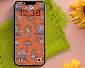 Fall Pumpkin Wallpaper | Lock + Home Screen Pumpkin Wallpaper | Pumpkin | Fall | Fall Pumpkin Illustration
