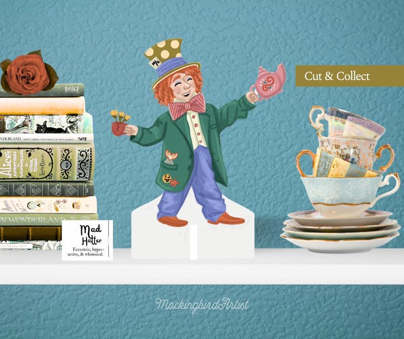 Mad Hatter Papercraft Toy: Alice in Wonderland Printable (PDF Download ...