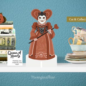 Queen of Hearts PaperPal™ | Wonderland Printable Toy | Alice in Wonderland Papercraft | DIY Royal Craft Kit | Fantasy Art Download