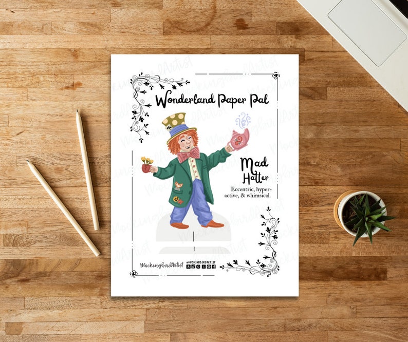 Mad Hatter Papercraft Toy: Alice in Wonderland Printable (PDF Download ...