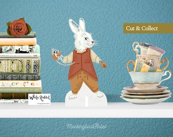 White Rabbit Papercraft: Alice in Wonderland Printable Toy (PDF Download)