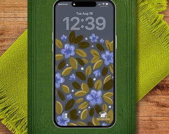 Purple Flower iPhone Wallpaper | Lock & Home Screen Purple Flower Nature Wallpaper | Purple Flower | Floral | Purple Flower Illustration