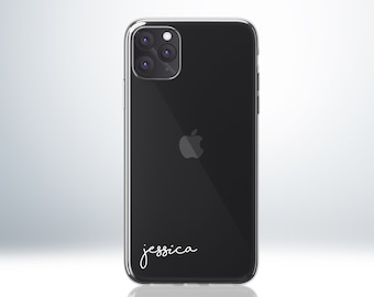 Custom Personalised iPhone Clear Case for iPhone X/XS/XR/11/12/13/14/15. Add Your Name or Initial. Embossed Print. Anti-Impact TPU Bumper.