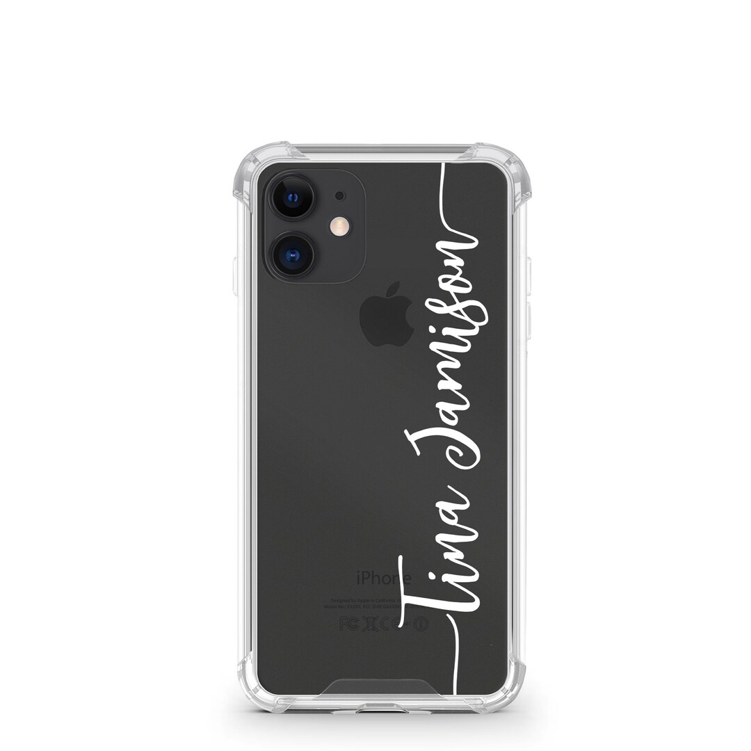 Custom Name Personalised iPhone Clear Case. Antiimpact Protective