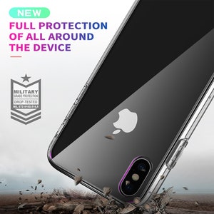 Custom Personalised iPhone Clear Case for iPhone X/XS/XR/11/12/13/14/15. Add Your Name and a Heart. Embossed Print. Anti-Impact TPU Bumper. image 3