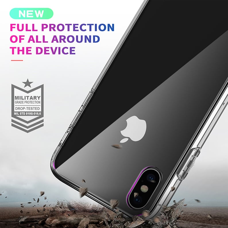 Custom Personalised iPhone Clear Case for iPhone X/XS/XR/11/12/13/14/15. Add Your Name and a Heart. Embossed Print. Anti-Impact TPU Bumper. image 3