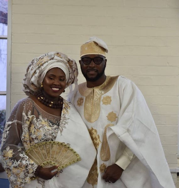 Traditional Nigerian Wedding Dress His Only Aso Oke For Him Etsy