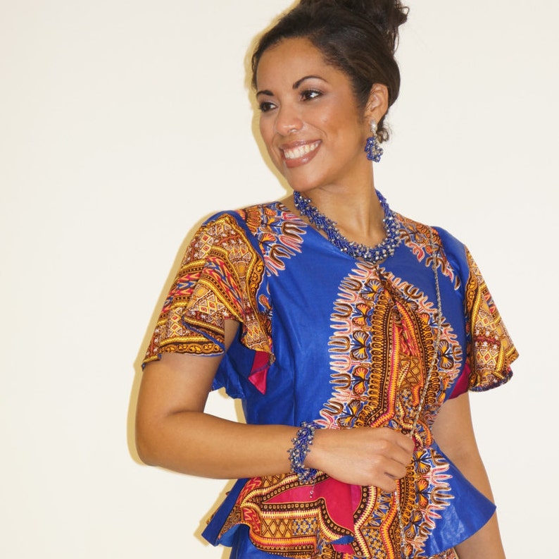 ankara gown with peplum