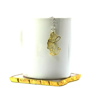 GOLDEN MUSHROOM Tea Infuser, super cute loose leaf tea infuser, ready to ship, nature lover