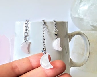 Cresent Moon Crystal Tea Infuser, Crystal Tea Strainer, Gemstone Moon Tea Steeper,  Tea Ball, Loose Tea Infuser