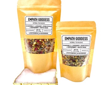 EMPATH GODDESS Tea Blend - Relaxing & Cleansing Loose Leaf Herbal Tea Blend 1.65 oz Net Weight