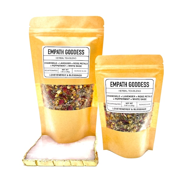 EMPATH GODDESS Tea Blend - Relaxing & Cleansing Loose Leaf Herbal Tea Blend 1.65 oz Net Weight