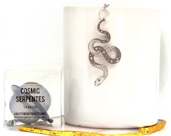Cosmic Serpentes Tea Infuser, Loose Leaf Tea Steeper with charm, Stainless Steel Ball Mesh