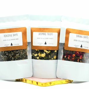 SET of 3 Loose Leaf Tea Blends, Handcrafted Tea Blends Starter Kit, Tea Lover Perfect Gift