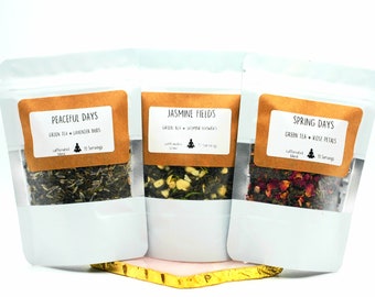 SET of 3 Loose Leaf Tea Blends, Handcrafted Tea Blends Starter Kit, Tea Lover Perfect Gift