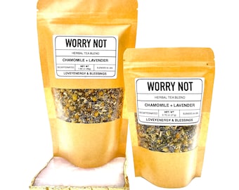 WORRY NOT Herbal Tea Blend - Lavender Buds & Chamomile Flowers