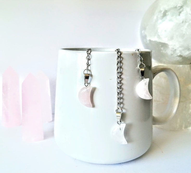 Cresent Moon Crystal Tea Infuser, Crystal Tea Strainer, Gemstone Moon Tea Steeper, Tea Ball, Loose Tea Infuser image 4