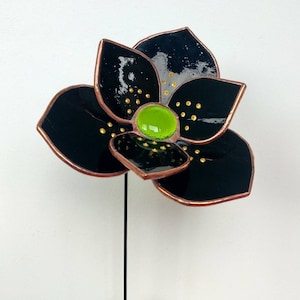 Gothic wedding decor Stained glass flower Black art Glass flower Goth decor
