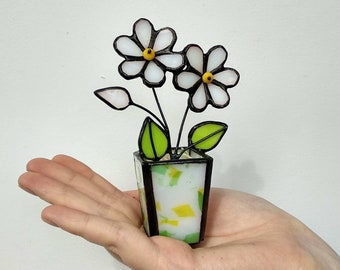 Daisy bouquet Flower stained glass Daisy gifts Daisy table decor Bouquet stand Everlasting flowers