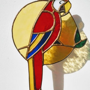 Parrot stained glass suncatcher Bird stained glass window hangings image 6