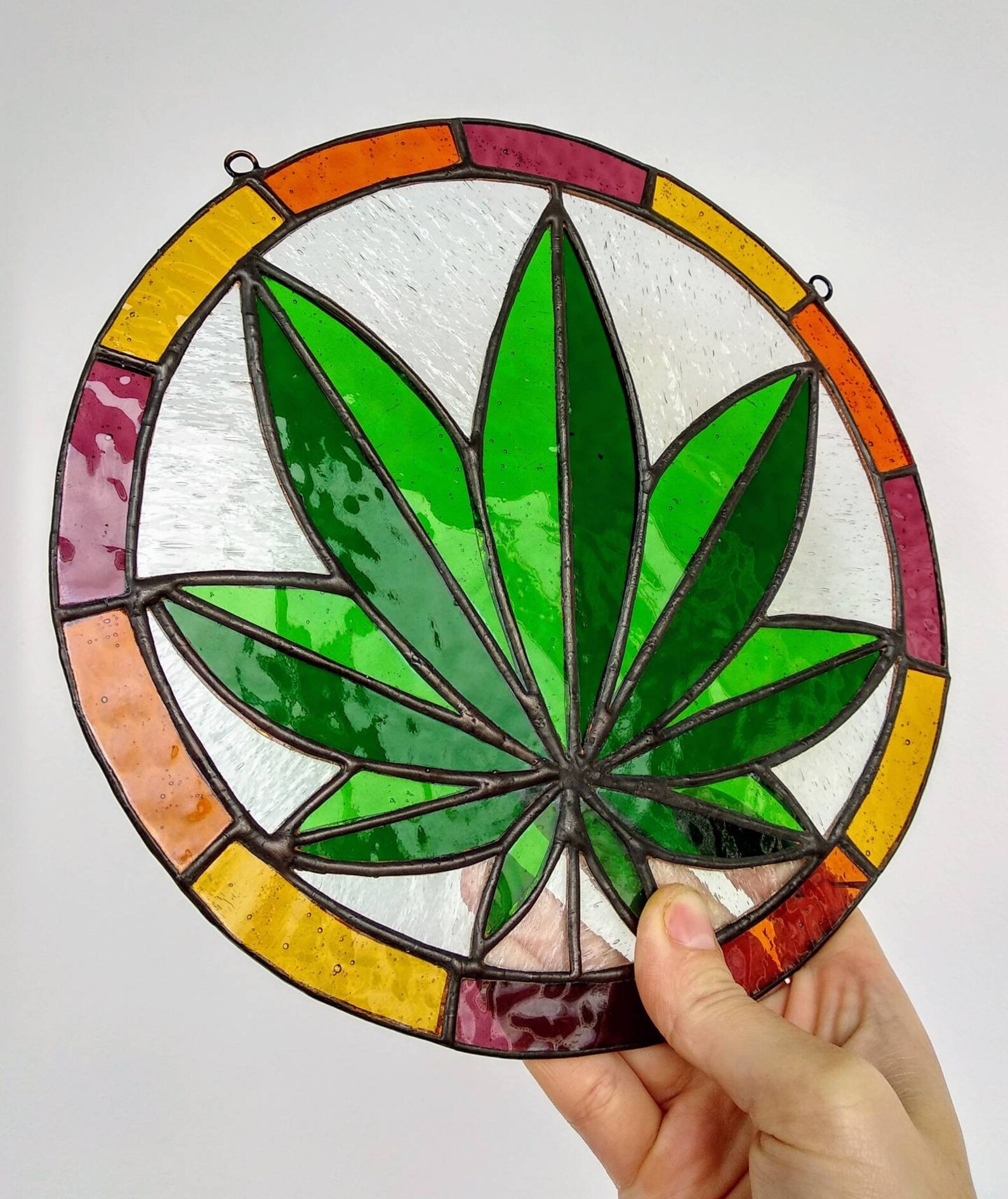Marijuana Stained Glass Cannabis Window Suncatcher Stained Etsy