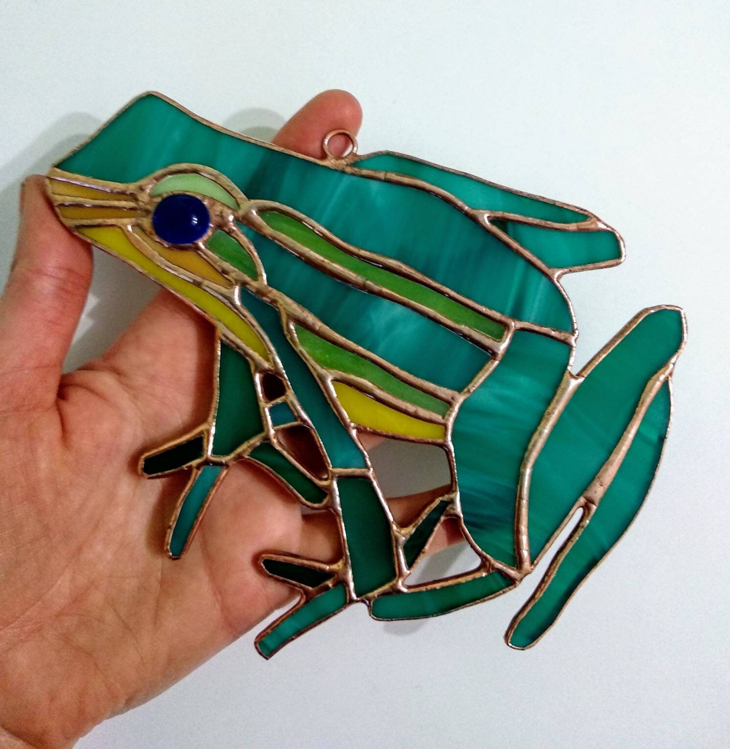 Stained glass suncatcher Frog glass ornament Window hanging Etsy