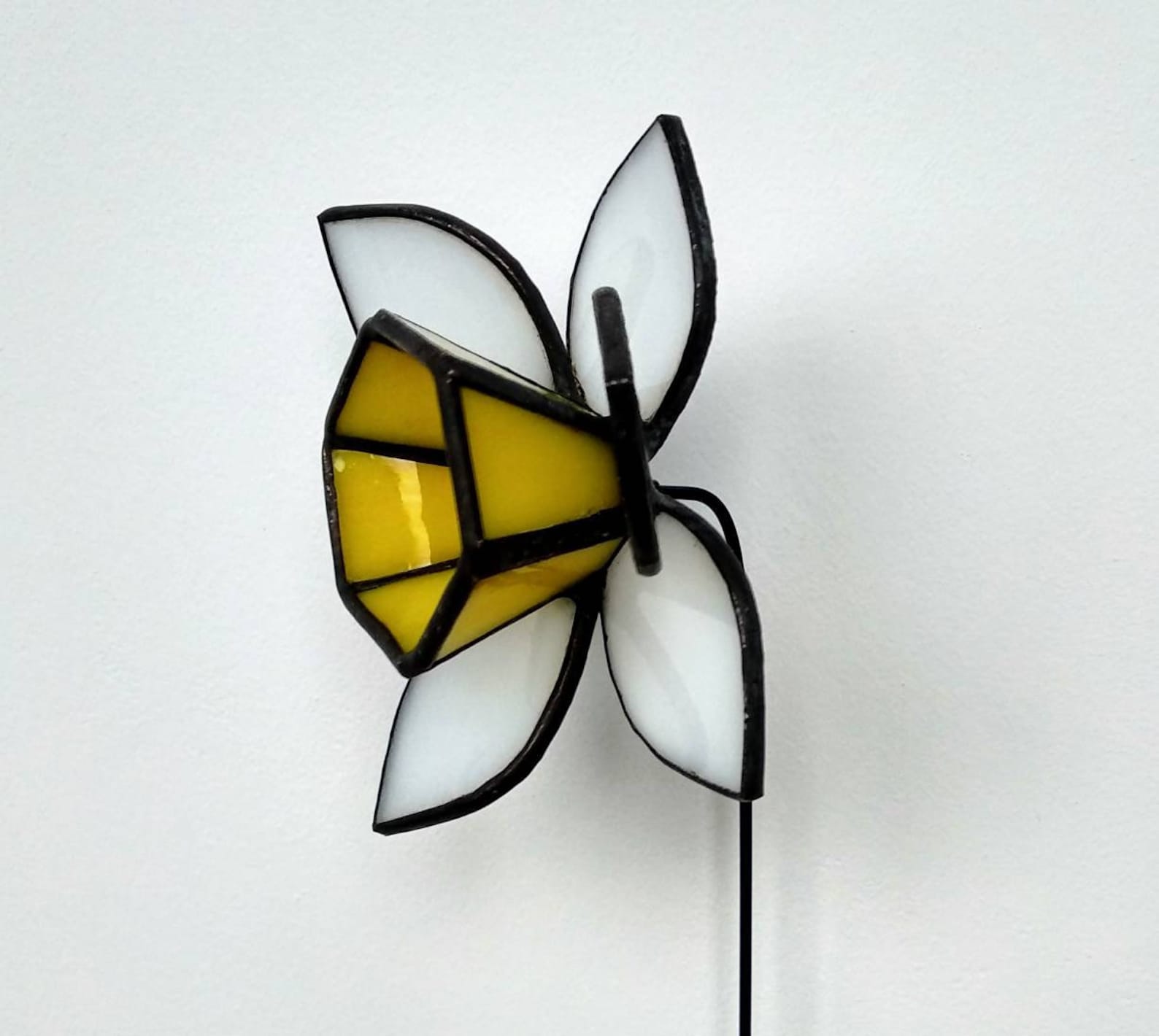 Stained glass flower Daffodil Garden decor Tiffany style 3d Etsy