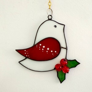 Bird stained glass suncatcher Mothers day gifts bird Stained glass small Art glass bird Window hanging